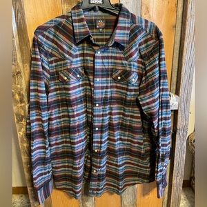 Men's Multicolor Plaid Casual Button Down Shirt